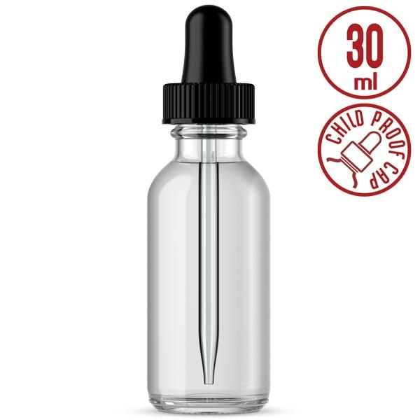 Empty Glass Dropper Bottle with Childproof Pipette 30ml 
